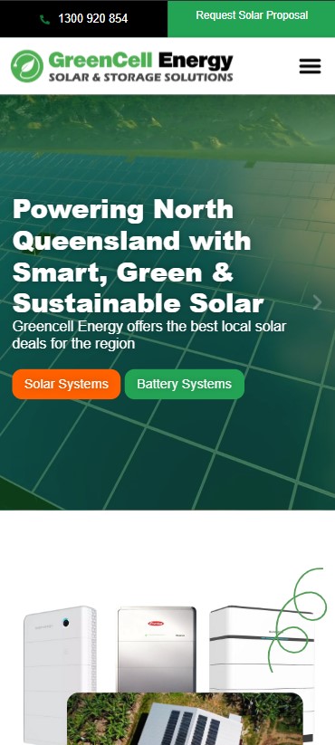 Green Cell Energy mobile screen