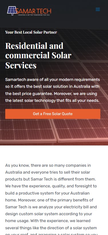 Samartech mobile screen